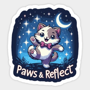 Paws and Reflect - Kawaii Dancing Kitten Sticker